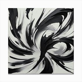 Abstract Black And White Painting 11 Canvas Print