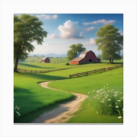 Farm Scene Stock Videos & Royalty-Free Footage Canvas Print