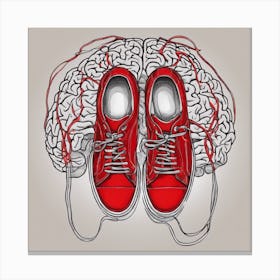 Red Shoes And Brain 1 Canvas Print