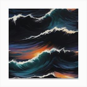 Sunset On The Ocean Canvas Print