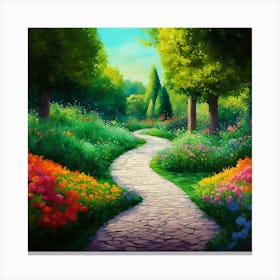 Path In The Garden 1 Canvas Print