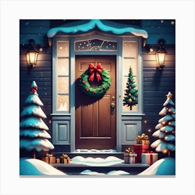 Christmas Door 153 Canvas Print