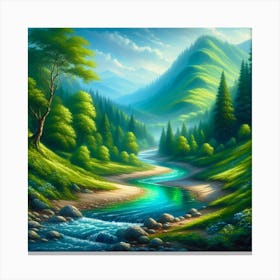 River In The Mountains 9 Canvas Print