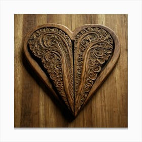 Heart Shaped Carving Canvas Print