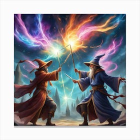 Wizards Fighting Canvas Print