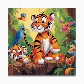 Tigers In The Jungle Canvas Print