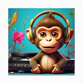 Monkey Dj Canvas Print