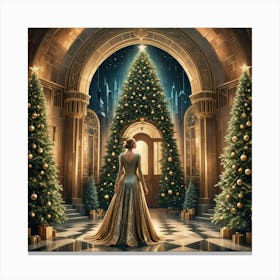 Christmas In The Castle Canvas Print