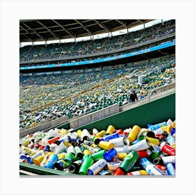 Stadium Full Of Plastic Bottles Canvas Print
