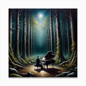 Dracula Piano In The Woods Canvas Print
