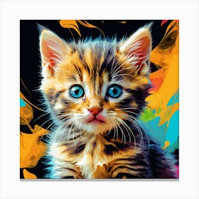 Kitten With Blue Eyes Canvas Print