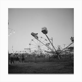 Untitled Photo, Possibly Related To Klamath Falls, Oregon,Carnival Rides At The Circus By Russell Lee Canvas Print
