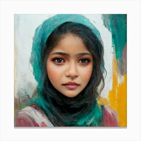 Girl With A Head Scarf Canvas Print