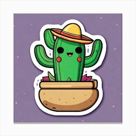 Cactus Inside Mexican Taco Sticker 2d Cute Fantasy Dreamy Vector Illustration 2d Flat Centere (1) Canvas Print