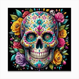 Day Of The Dead Skull 6 Canvas Print