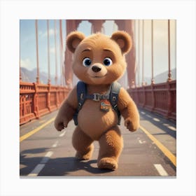 Bear In San Francisco Canvas Print