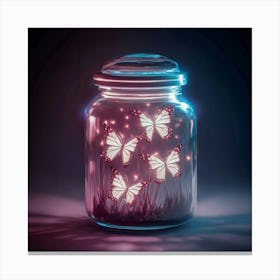 Jar Of Butterflies Canvas Print