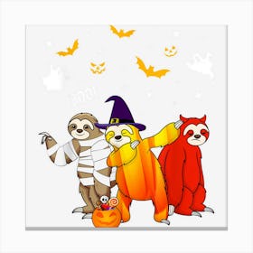 Sloth Boo Halloween Costume Sloth Lover Canvas Print