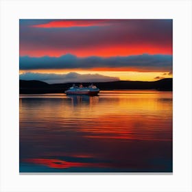Sunset On The Fjords 4 Canvas Print