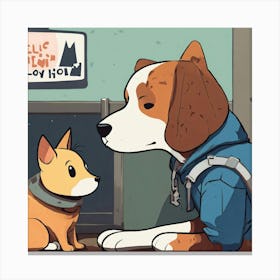 Homeless Pets Simple Sticker In Pixar Style (2) Canvas Print