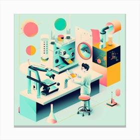 Illustration Of A Scientist Canvas Print