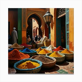 Morocco Spice Market 1 Canvas Print