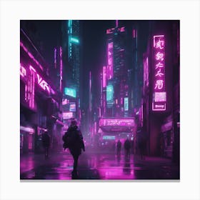 Neon City Canvas Print