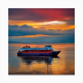 Sunset On A Ferry 17 Canvas Print