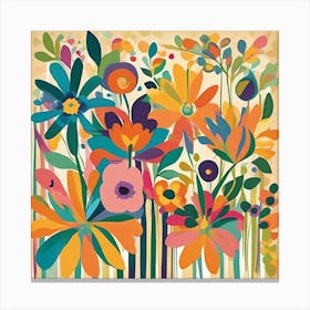 Flowers On The Wall Canvas Print