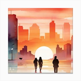 Sunset In The City Canvas Print