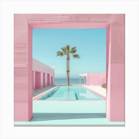 Pink Beach House Canvas Print