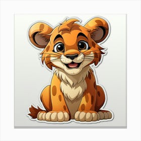 Lion Cub Sticker 1 Canvas Print