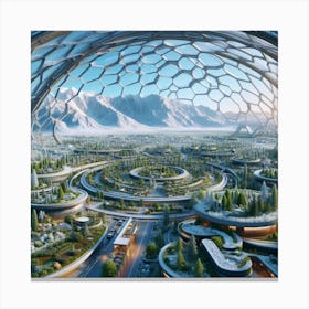 A Futuristic town 4 Canvas Print