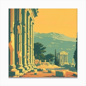 Greece Travel Poster Canvas Print