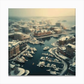 Winter In Victoria BC Harbour Canvas Print