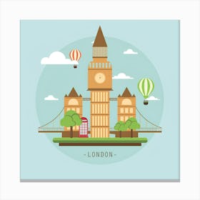 London Watch Landmark England Clock Uk Britain Tower Architecture Big Ben Westminster Nature Parliament Houses Palace Color Gothic High Sky Building Colour River Water Thames City Urban Kingdom Capital Canvas Print
