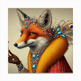 Fox With Jewels 1 Canvas Print