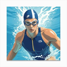 Default Swimmer1 I Art 3 Canvas Print