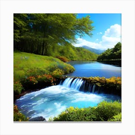 Waterfall In The Forest 26 Canvas Print