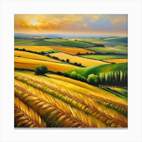 Sunset Wheat Field 1 Canvas Print