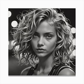 Portrait Of A Woman With Curly Hair Canvas Print