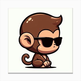 Monkey In Sunglasses Canvas Print