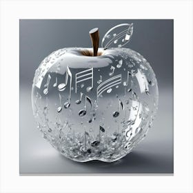 Apple With Music Notes Canvas Print