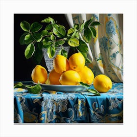 Lemons On A Table 1 Canvas Print