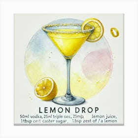 Lemon Drop Cocktail Canvas Print