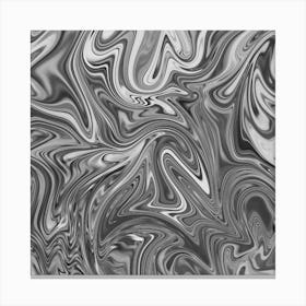 Silver Liquid Marble Canvas Print