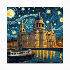 Starry Night In London Canvas Print