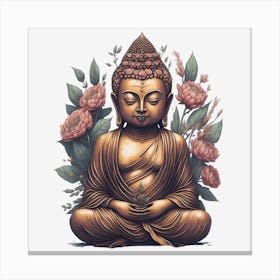 Floral Buddha (6) Canvas Print