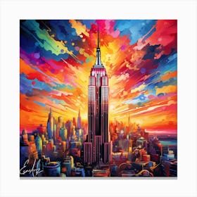 Colorful, Psychedelic Style Art, New York City Canvas Print