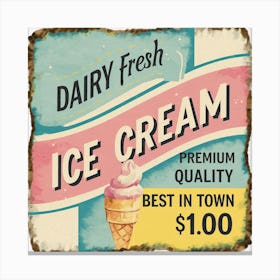 Dairy Fresh Ice Cream Canvas Print